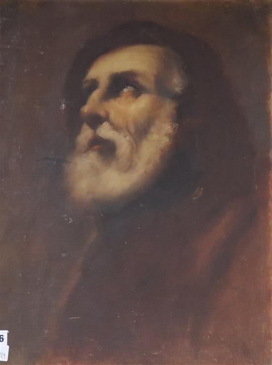 Ken Moroney, oil on board, Portrait of a bearded man, 53 x 40cm, unframed